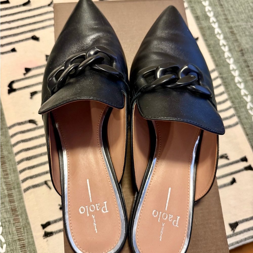 EUC Linea Paolo sized 10-1/2 Black Women's Slip-On Mules